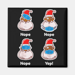 African American Santa Claus Matching Christmas Pa Magnet