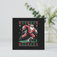 African American Santa Football Ugly Christmas