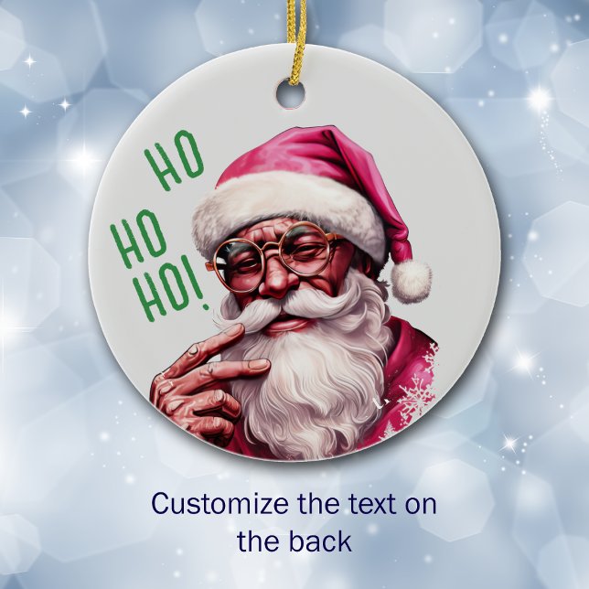 African American Santa Personal Kid's Christmas Ceramic Tree Decoration (Creator Uploaded)