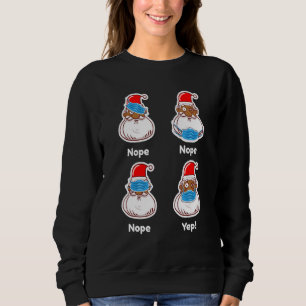 African American Santa With Mask Christmas Graphic Sweatshirt