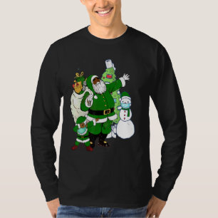 African American Santa With Mask Christmask Christ T-Shirt