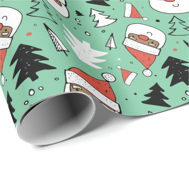 African American Santa Wrapping Paper (Roll Corner)