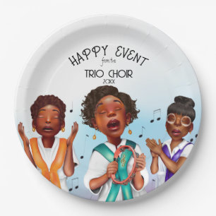 African American Singers Paper Plate