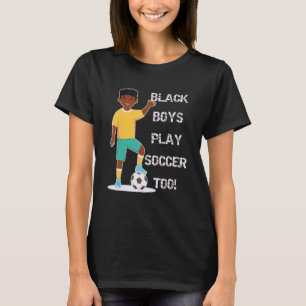African American Soccer Player Young Boy Kids T-Shirt