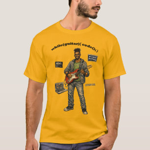 African American Software Engineer Guitar Player T-Shirt