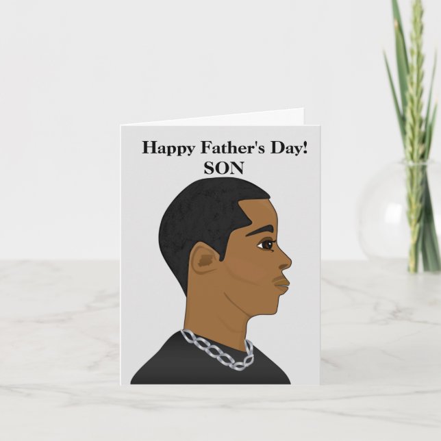 African American Son Father's Day  Card (Front)