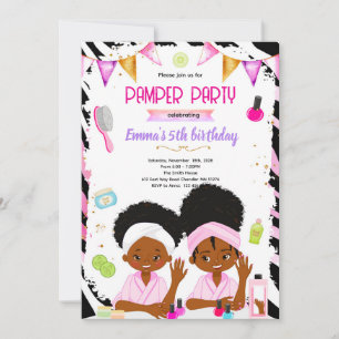 African American spa zebra theme invite