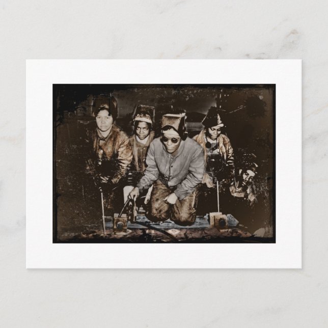 African American Steelworkers WWII Postcard (Front)