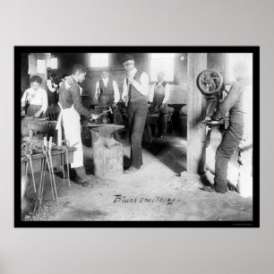 African American Students of Blacksmithing 1900 Poster