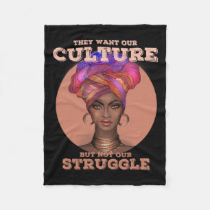 African American T For Women Black History Culture Fleece Blanket