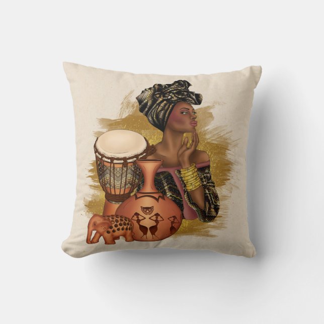 African American Throw Pillow (Front)
