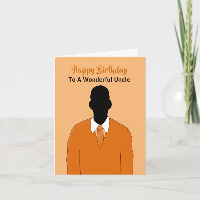 African American Uncle Happy Birthday  Card (Front)