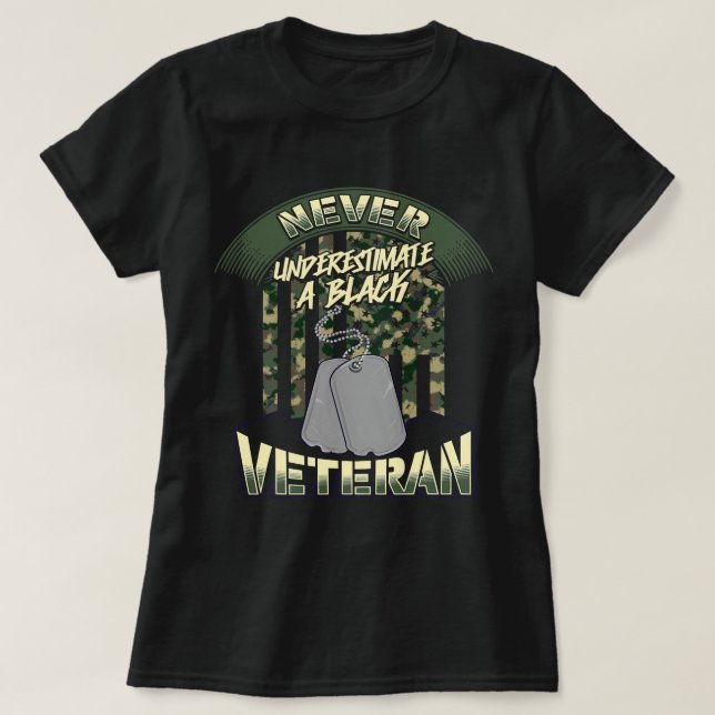 African American Veteran Black Military Vet Americ T-Shirt (Design Front)