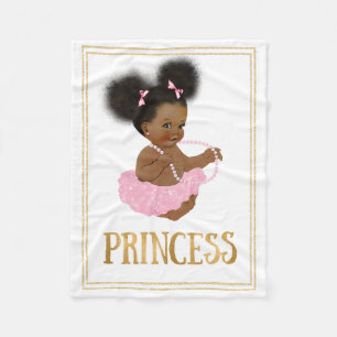African American Vintage Baby Girl Fleece Blanket