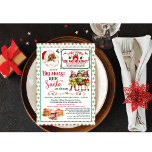 African American Vintage Breakfast with Santa  Invitation<br><div class="desc">African American Black Vintage Holiday Breakfast with Santa and Elves Pancakes Waffles Hot Cocoa Polka Dot Christmas Birthday Invitation</div>