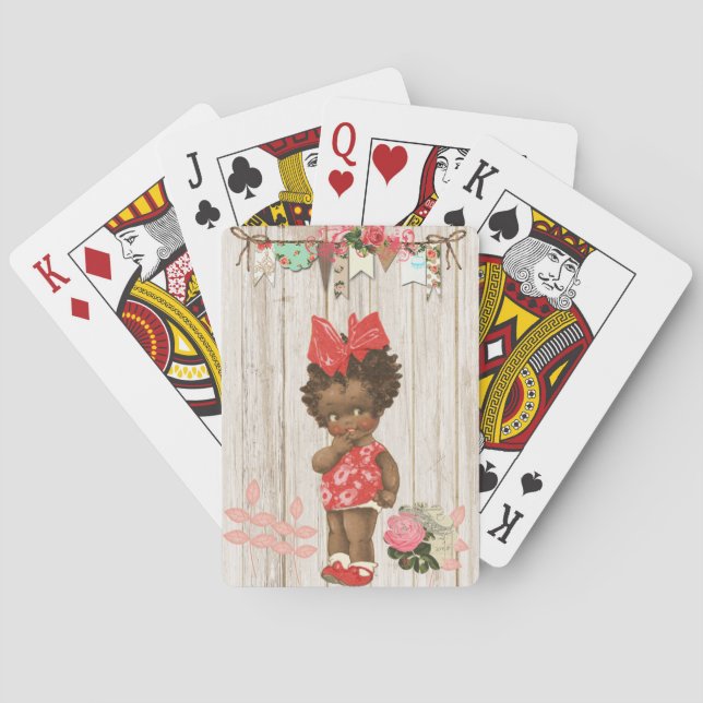 African American Vintage Girl Playing Cards (Back)