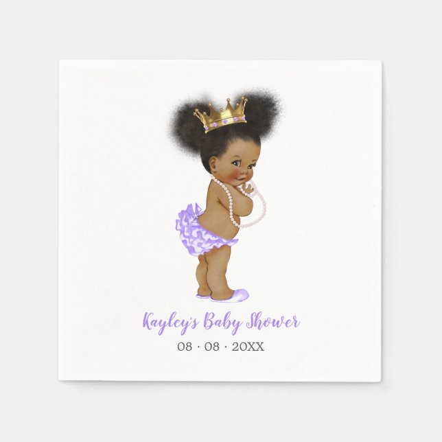 African American Vintage Princess Napkins Purple (Front)