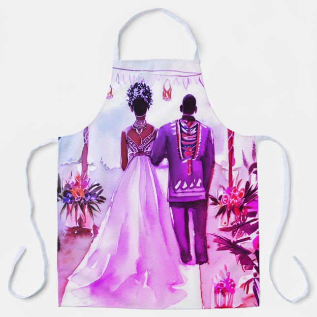 African American Wedding Apron (Front)