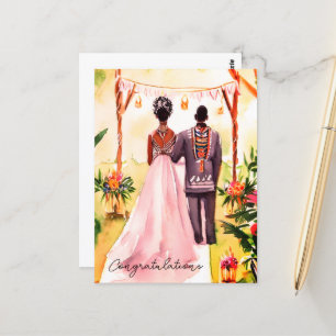 African American Wedding Postcard