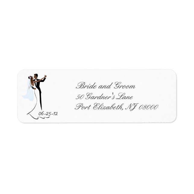 African-American Wedding Return Address Labels (Front)