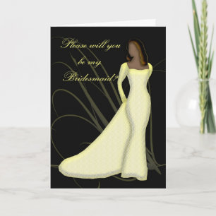 African American Will you be my bridesmaid Lemmon Invitation
