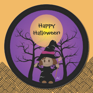 African American Witch Happy Halloween Stickers