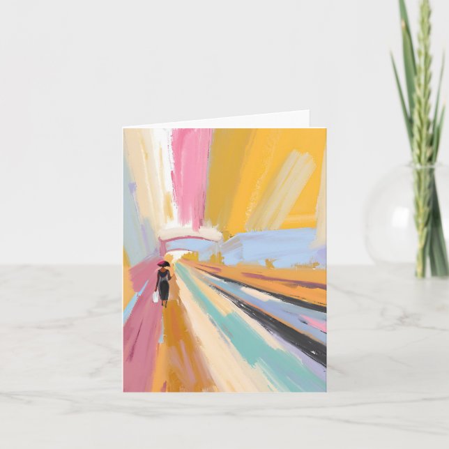 African American Woman Abstract  Thank You Card (Front)
