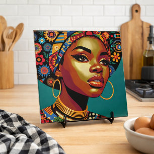 African American Woman Art Tile