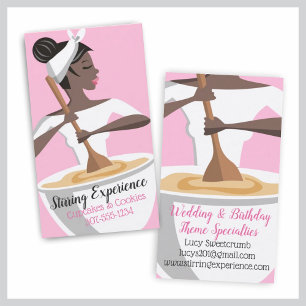 African American woman bakery business card