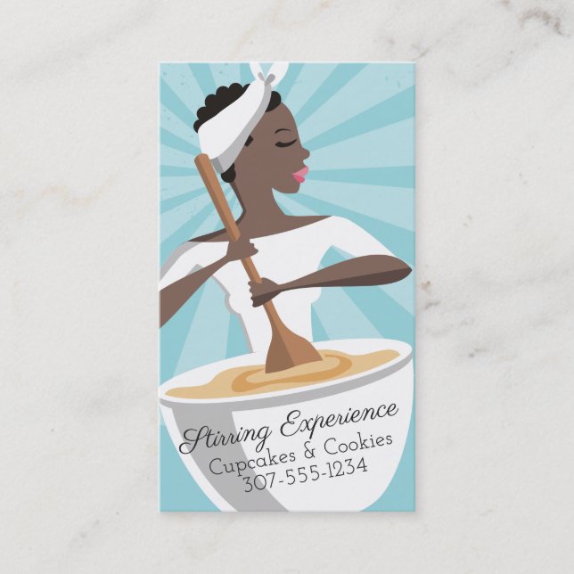African American woman bakery business card (Front)