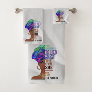 African American Woman Bath Towel set