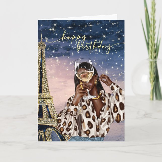 African American Woman Birthday Cards (Front)