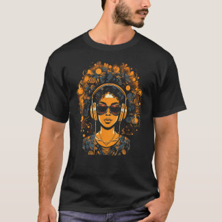 African American Woman Black Girl Music Graffiti G T-Shirt