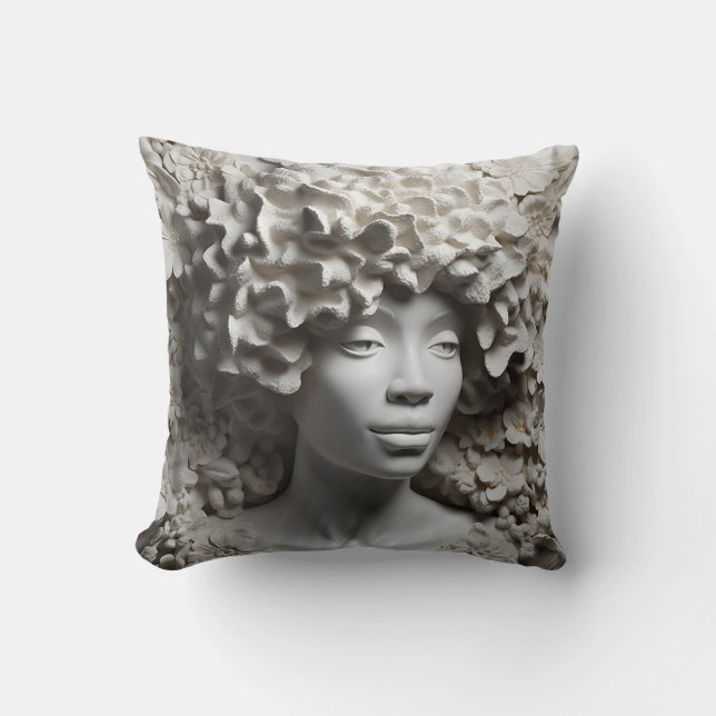 African American Woman Black Queen Melanin Poppin Cushion (Front)