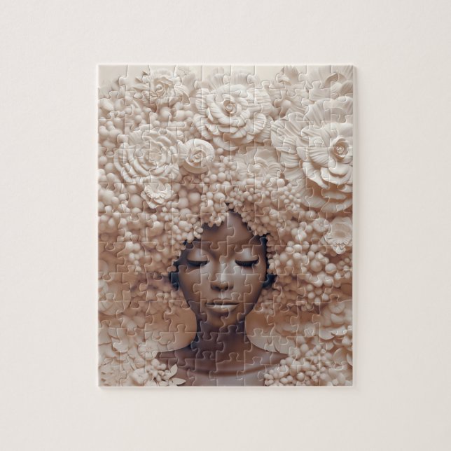 African American Woman Black Queen Melanin Poppin Jigsaw Puzzle (Vertical)