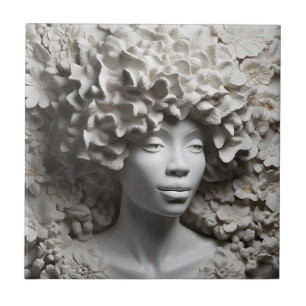 African American Woman Black Queen Melanin Poppin Tile