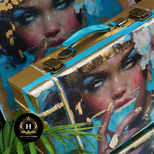 African American Woman Blue Cocktail Decoupage Tissue Paper