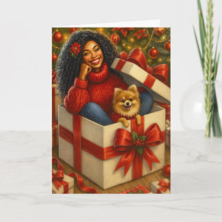 African American Woman Christmas Card | Black Card