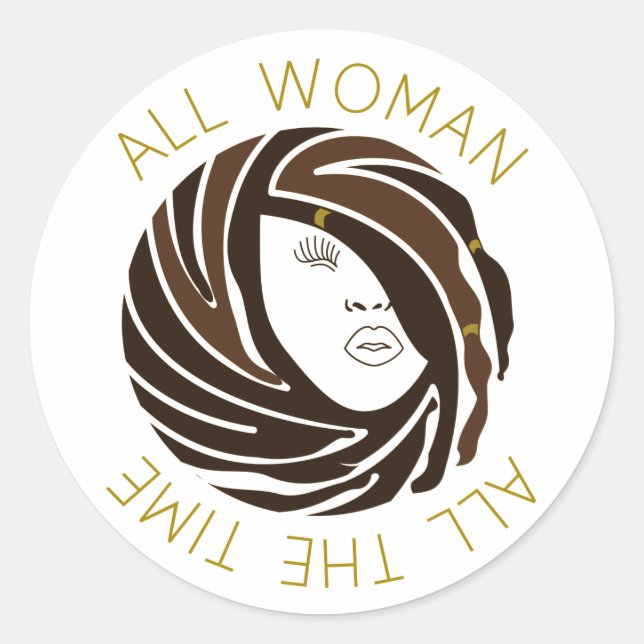 African American Woman Dreads All Woman All Time Classic Round Sticker (Front)