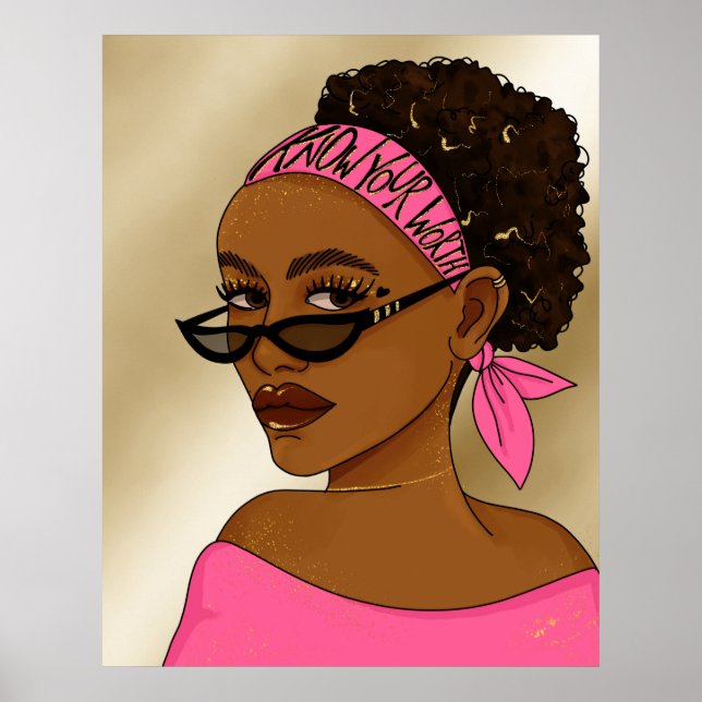 African American Woman Empowerment Quote  Poster (Front)