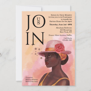 African American Woman Fundraiser Invitation