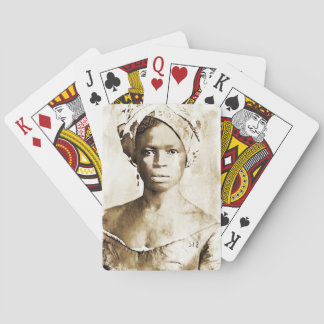 African American Woman Playing Cards