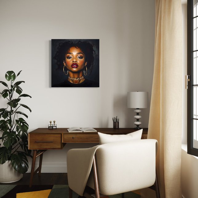 African American Woman Portrait Artwork Canvas Print (Creator Uploaded)