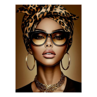 African American Woman Portrait Artwork Poster