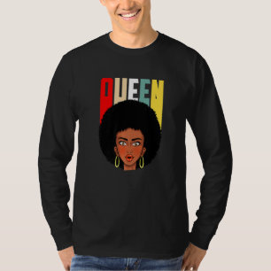 African American Woman Queen Retro Style Afro Hair T-Shirt
