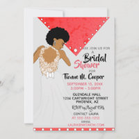 African American Woman Red Bridal Shower 