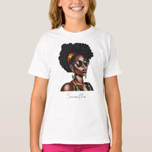 African American Woman with Chic Sunglasses T-Shirt