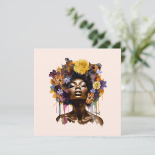 African-American Woman with Floral Afro Hair (3)