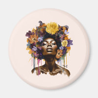 African-American Woman with Floral Afro Hair (3)