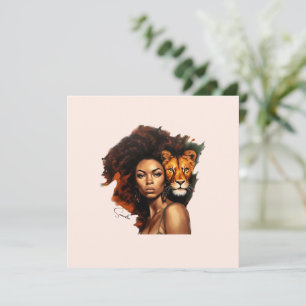 African-American Woman with Majestic Lion
